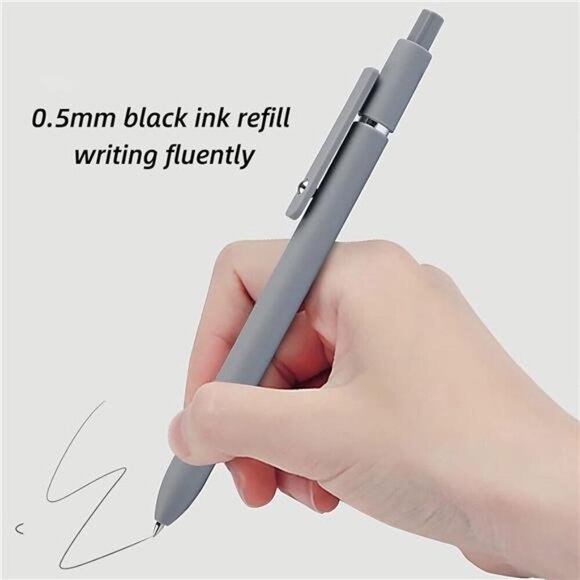 Gel Pens, 5 Pcs 0.5mm Black Ink Pens Fine Point Smooth Writing Pens, High-End - Picture 5 of 7